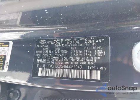 2024 Hyundai Kona Limited z USA, uszkodzony, nr VIN KM8HECA34RU052943